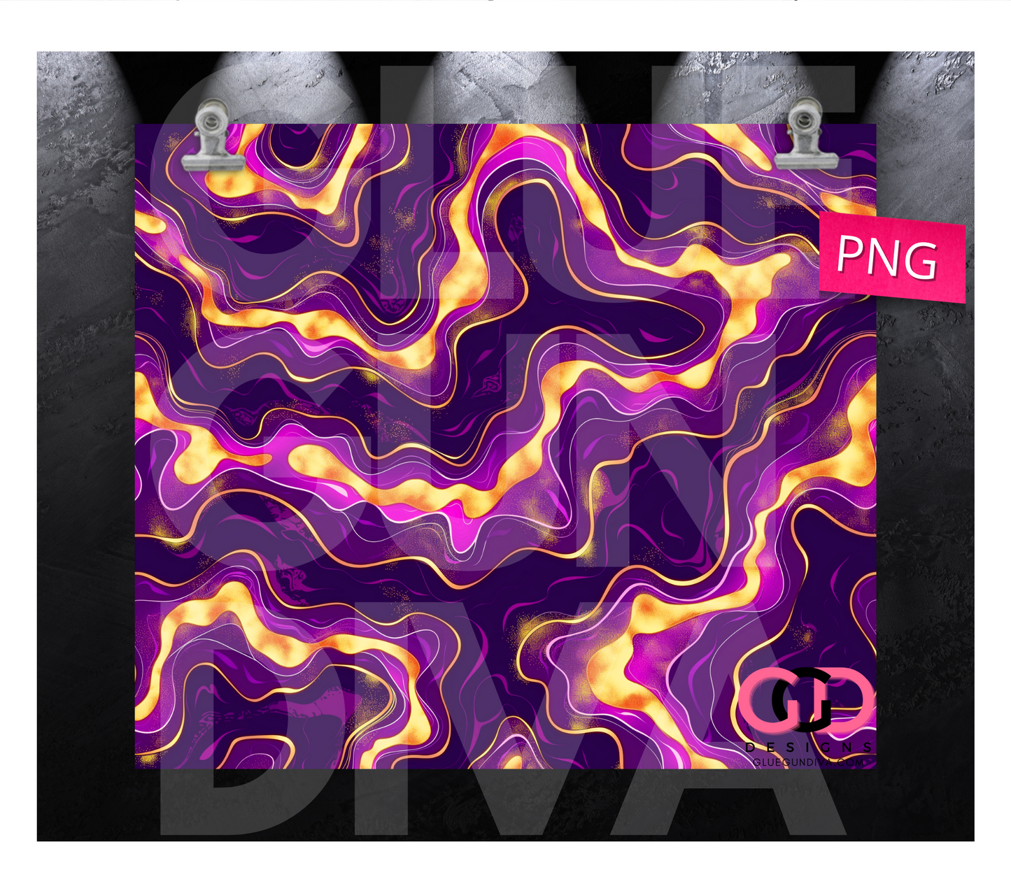 Purple squiggles background - Digital tumbler wrap for 20 oz skinny straight tumbler
