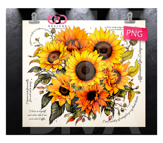 Affirmations for Entrepreneurs- Digital tumbler wrap for 20 oz skinny straight tumbler