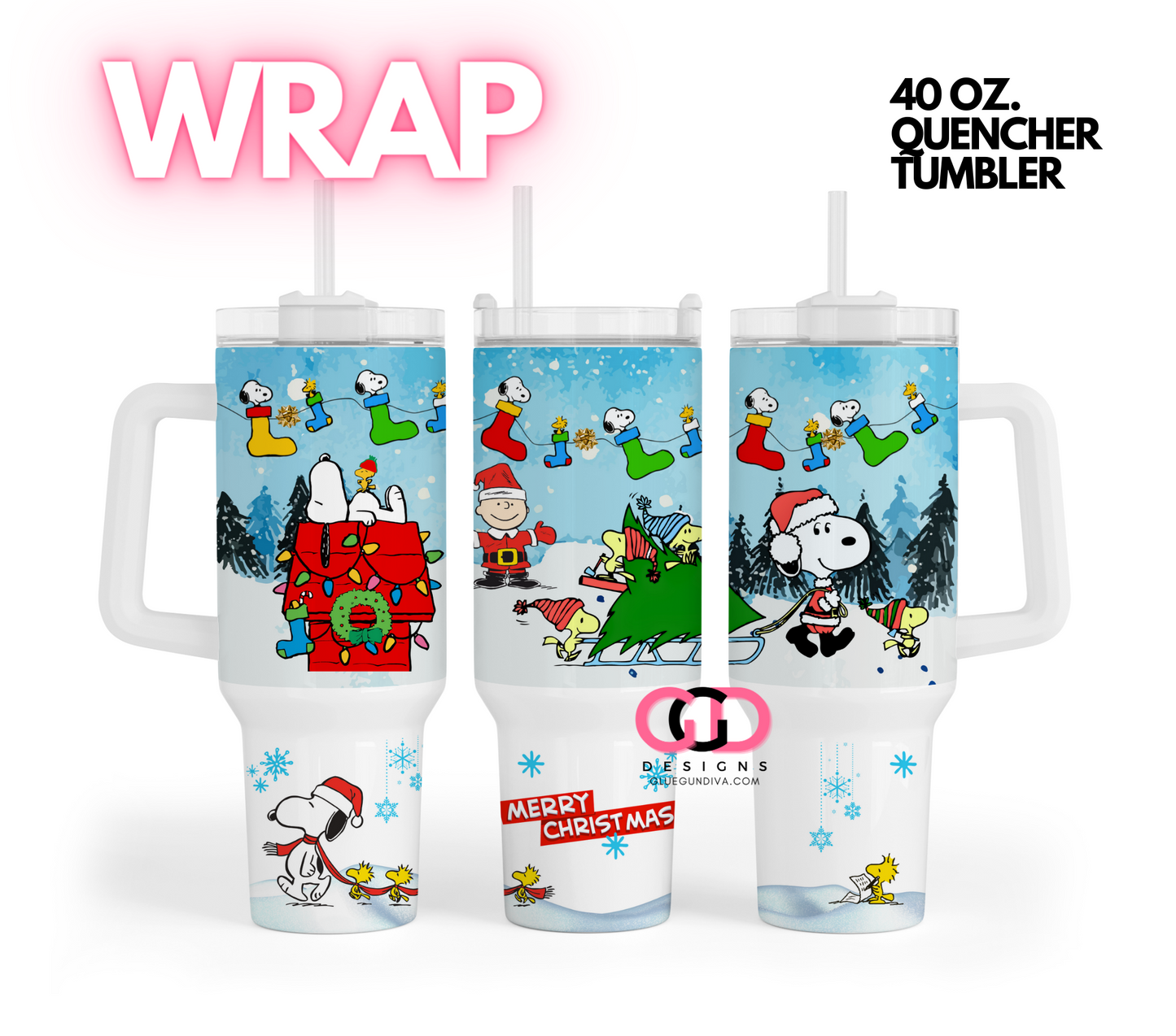 Fun Snow Day - Digital tumbler wrap for 40 oz tumbler