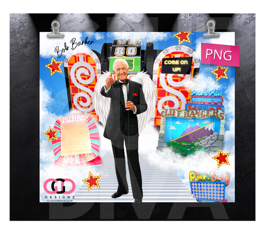 Bob Barker Come On Up - Digital tumbler wrap for 20 oz skinny straight tumbler