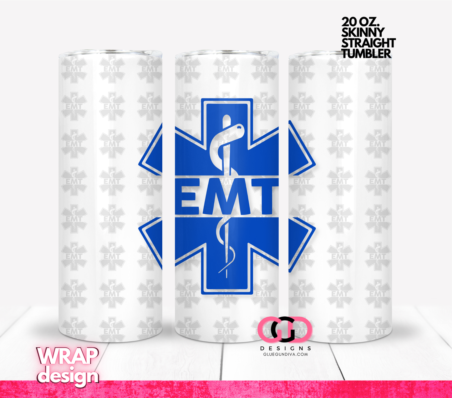 EMT - Digital tumbler wrap for 20 oz skinny straight tumbler