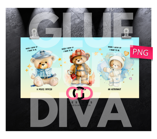 When I grow up I want to be - Digital Flip Top Bottle Wrap for kid's bottles 12 oz