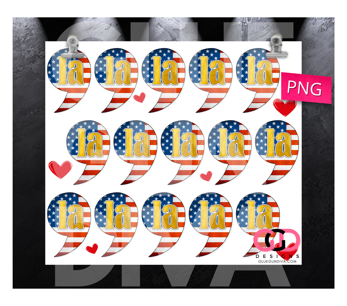 Kamala Harris Patriotic Comma La- Digital tumbler wrap for 20 oz skinny straight tumbler