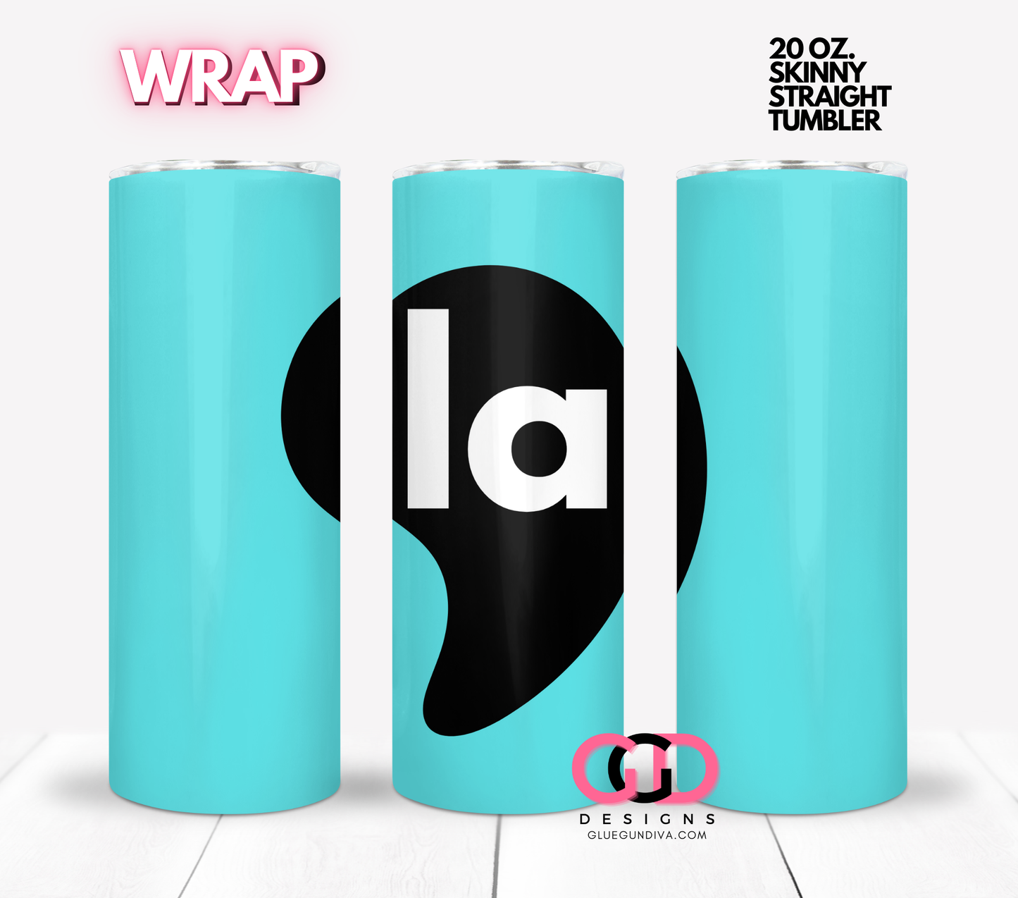 Kamala Harris Teal Comma La- Digital tumbler wrap for 20 oz skinny straight tumbler