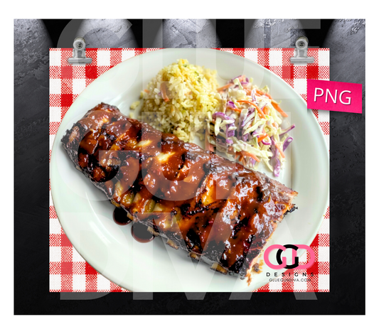 Rib Plate - Digital tumbler wrap for 20 oz skinny straight tumbler