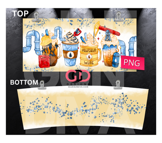 Oil Field Wife - Digital tumbler wrap for 40 oz tumbler