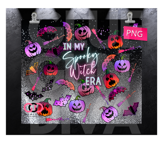In My Spooky Witch Era- Digital tumbler wrap for 20 oz skinny straight tumbler