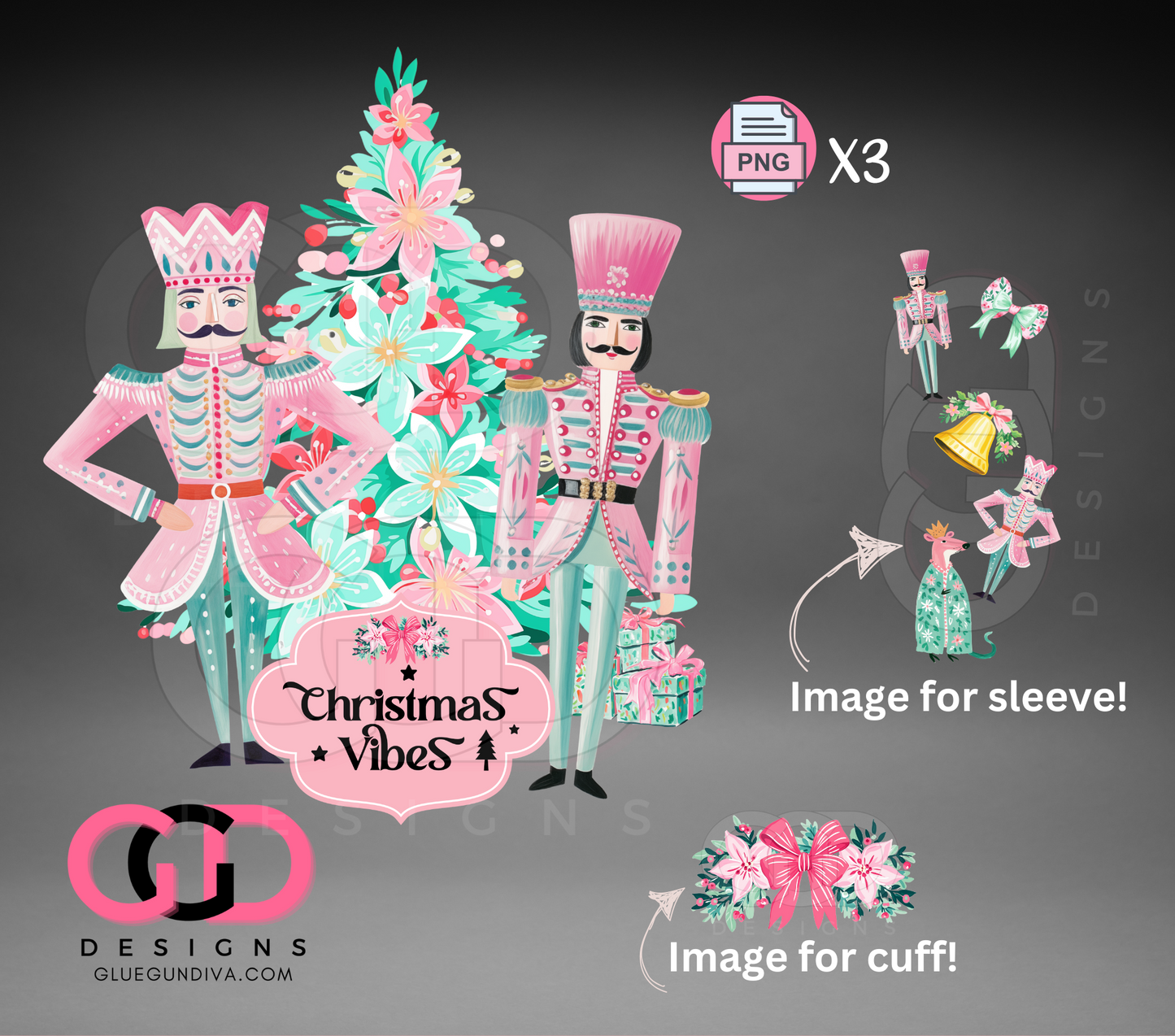Pink Christmas Vibes- PNGs & SVGs