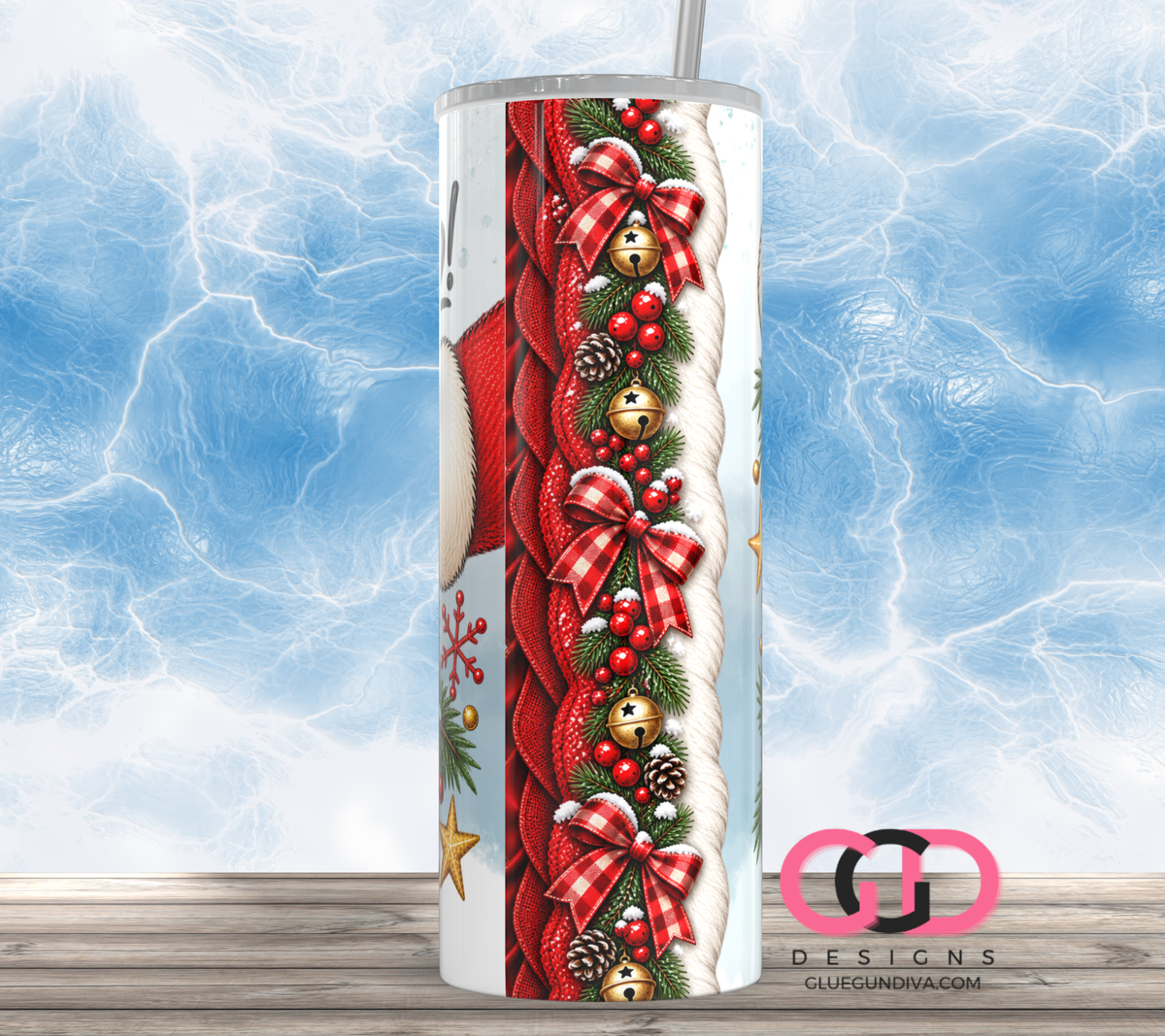 Boop Polar Bear - Digital tumbler wrap for 20 oz skinny straight tumbler