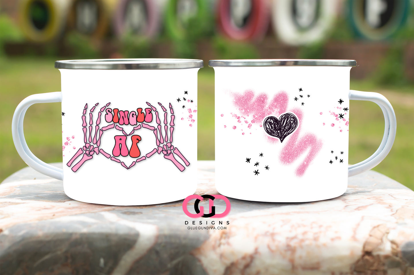 Single AF Anti Valentine - Digital wrap for 12 oz enamel camping mug