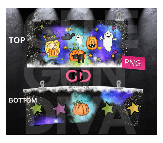 Cute Halloween Friends - Digital tumbler wrap for 40 oz tumbler