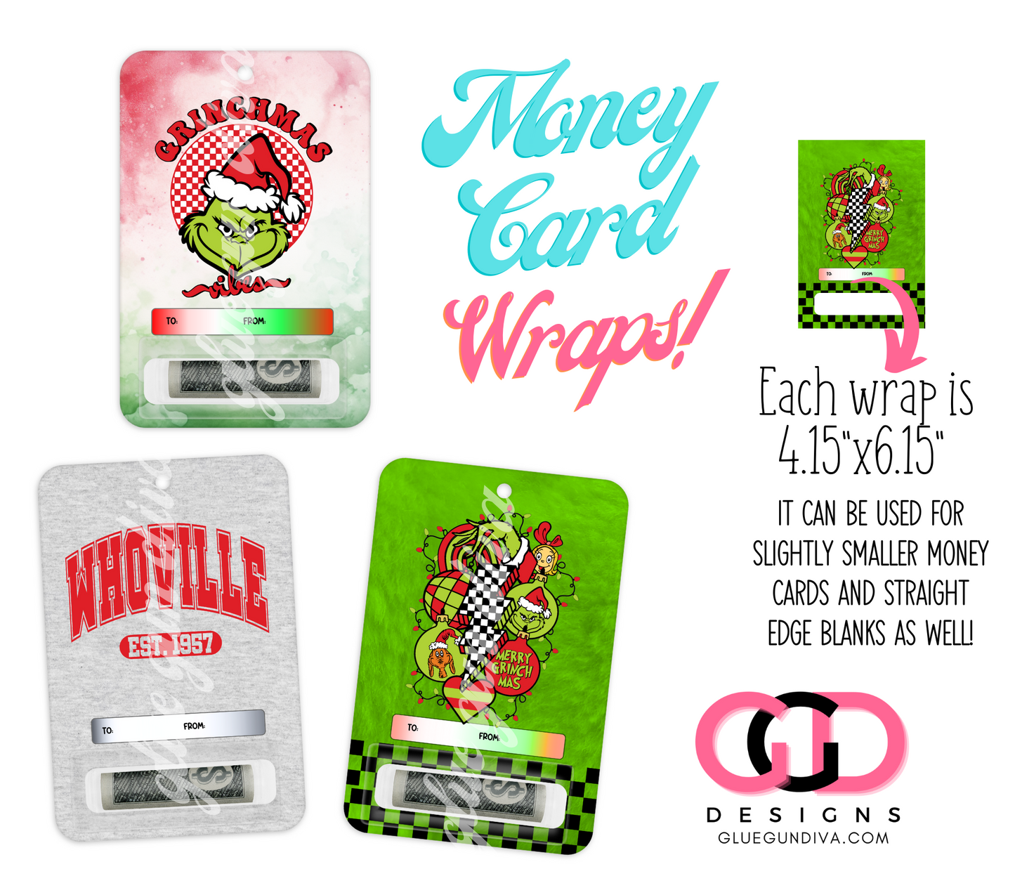 Green Red Christmas - Designs for Money Cards