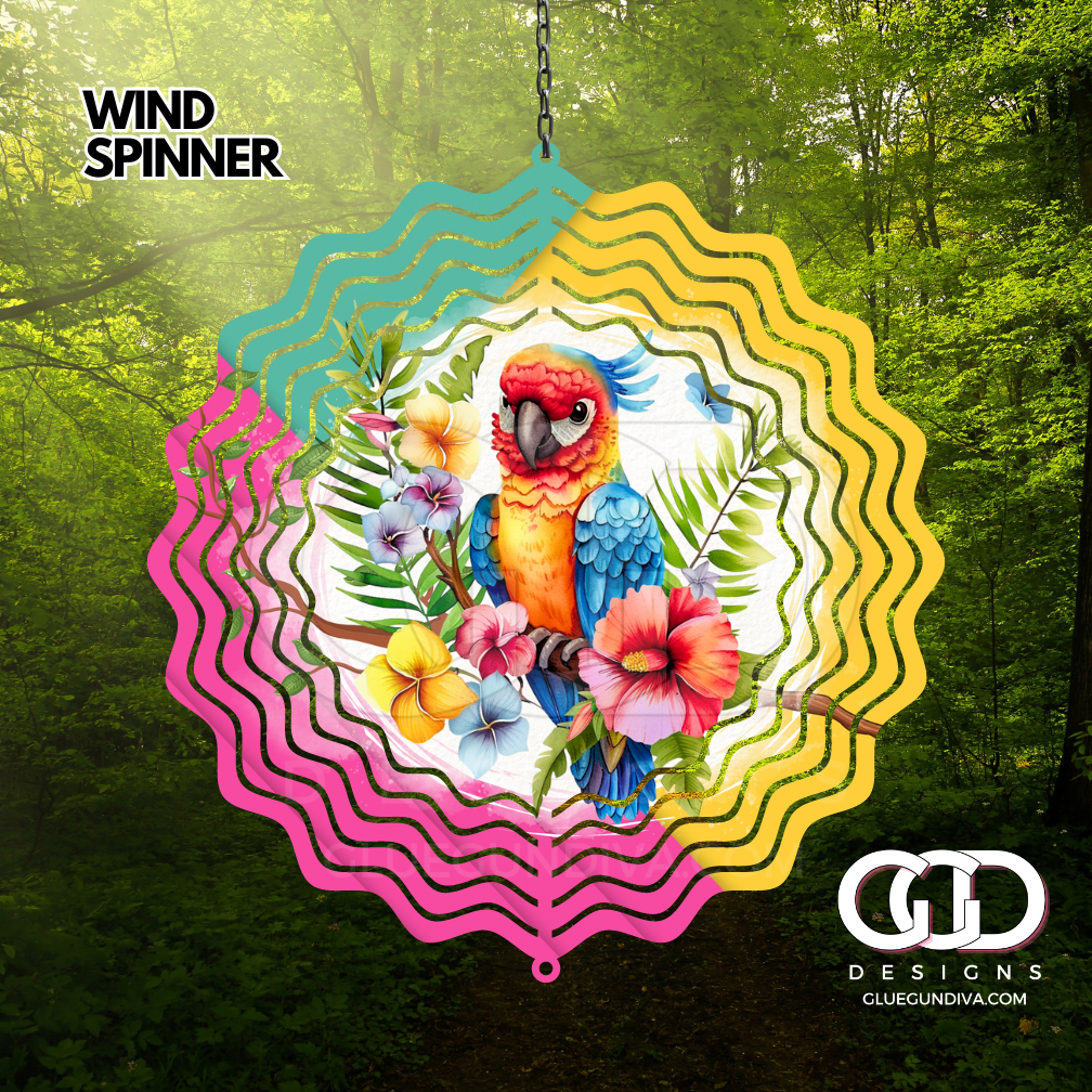 Tropical Bird- Digital image for an 8 Inch Wind Spinner