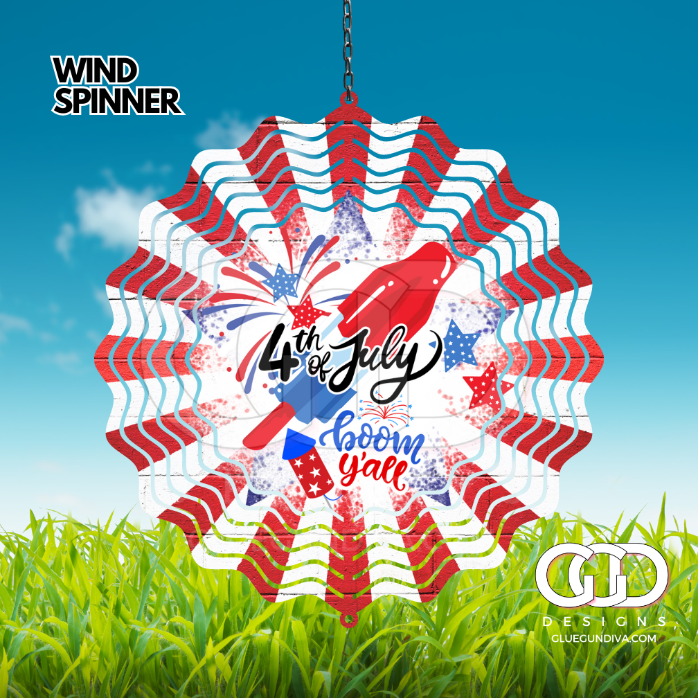 Fourth of July- Digital image for an 8 Inch Wind Spinner