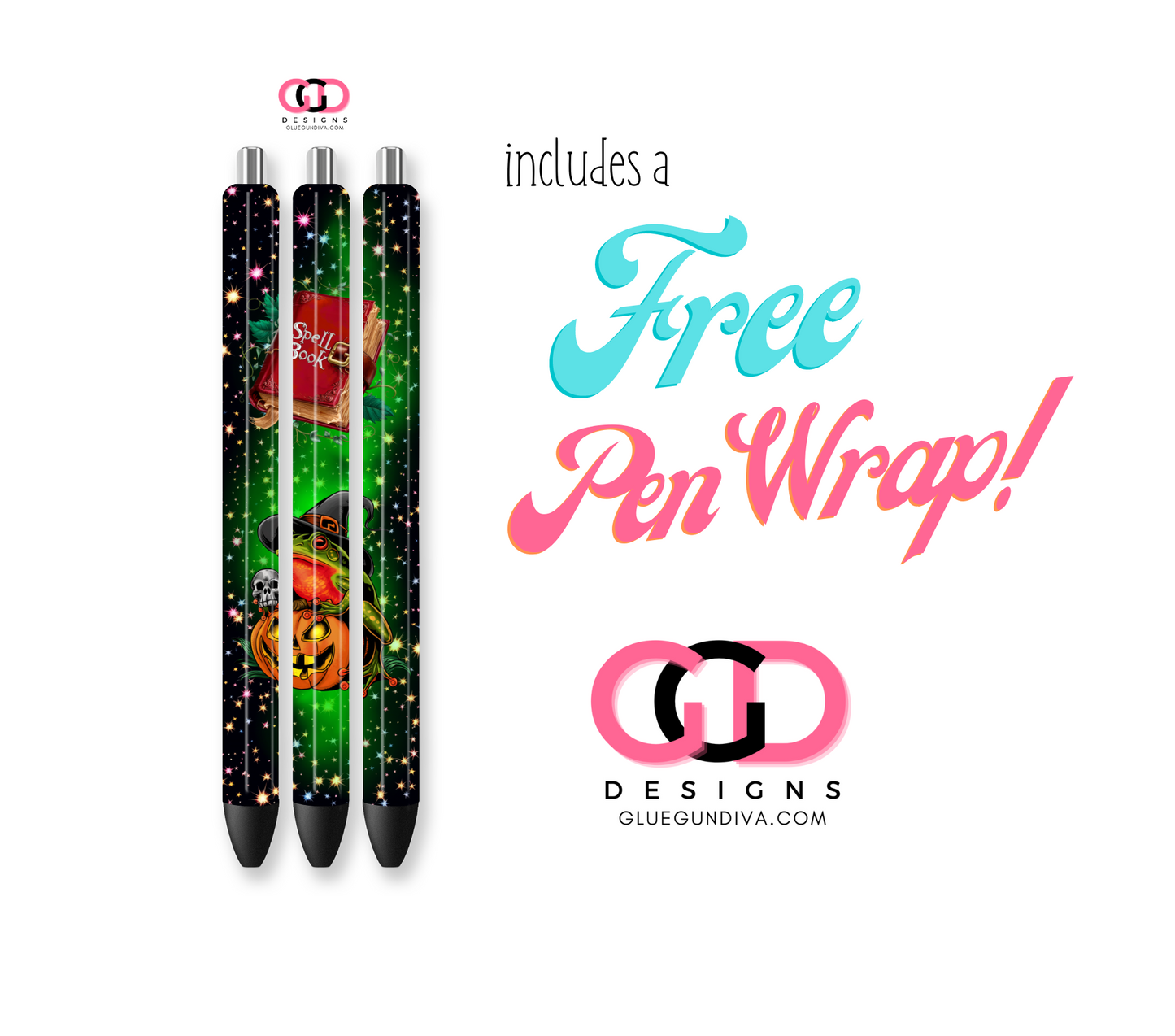 Classic Spell with free Pen Wrap! - Digital tumbler wrap for 20 oz skinny straight tumbler