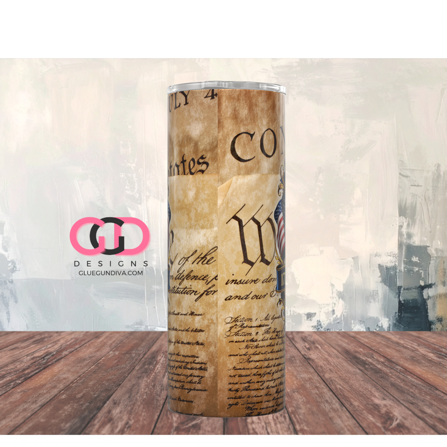 250th USA - Digital tumbler wrap for 20 oz skinny straight tumbler