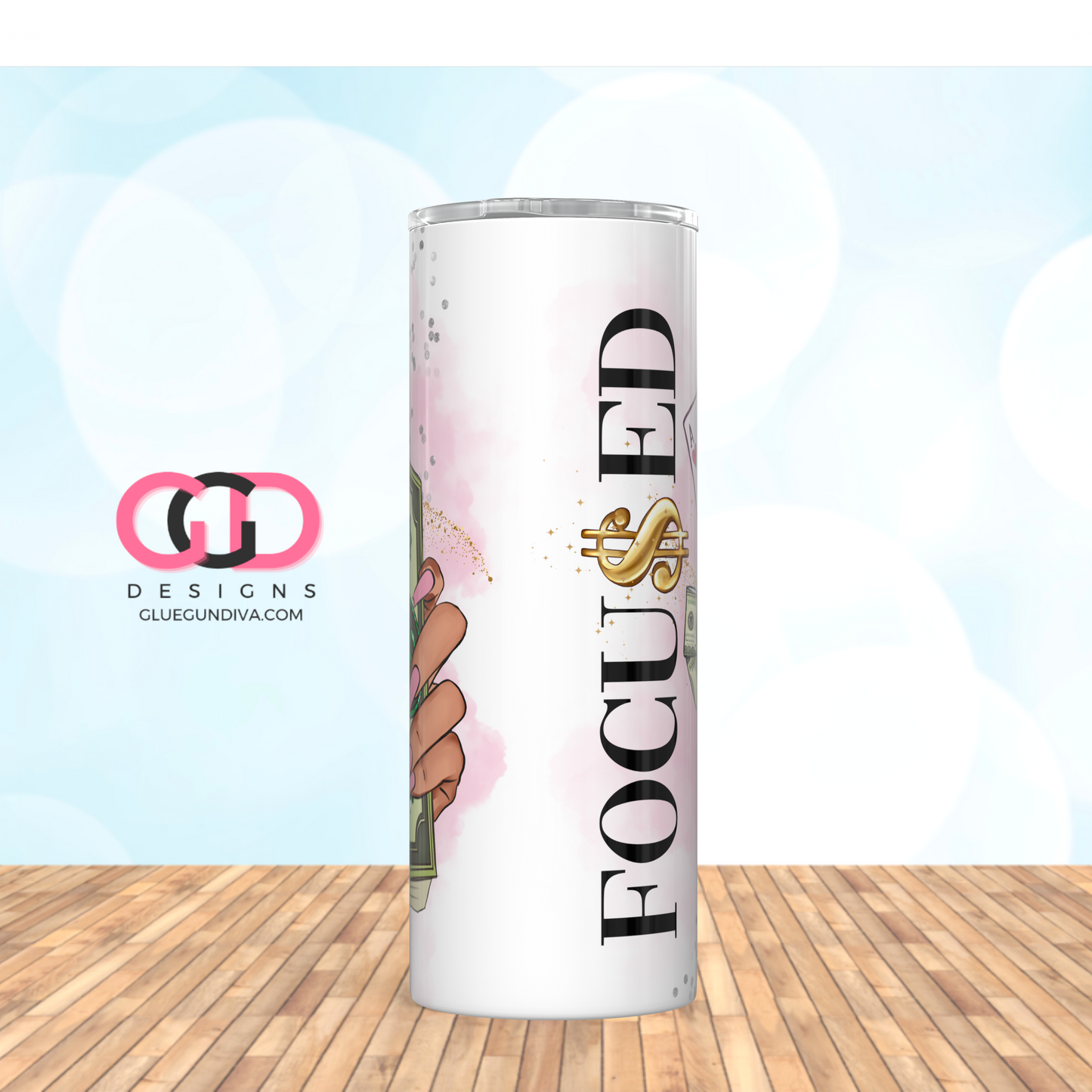 Focused on mine 2 - Digital tumbler wrap for 20 oz skinny straight tumbler