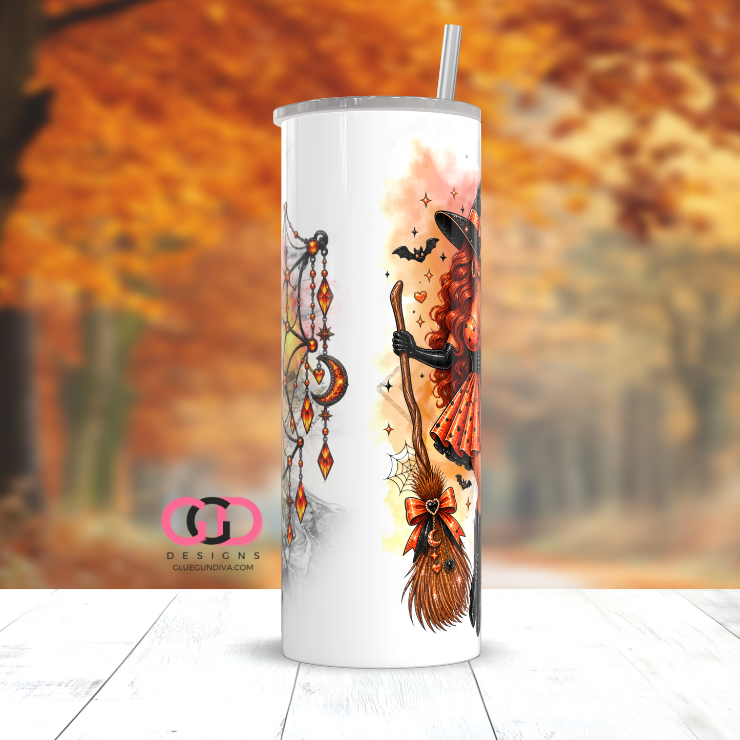 Not Today Mortals Red Hair - Digital tumbler wrap for 20 oz skinny straight tumbler