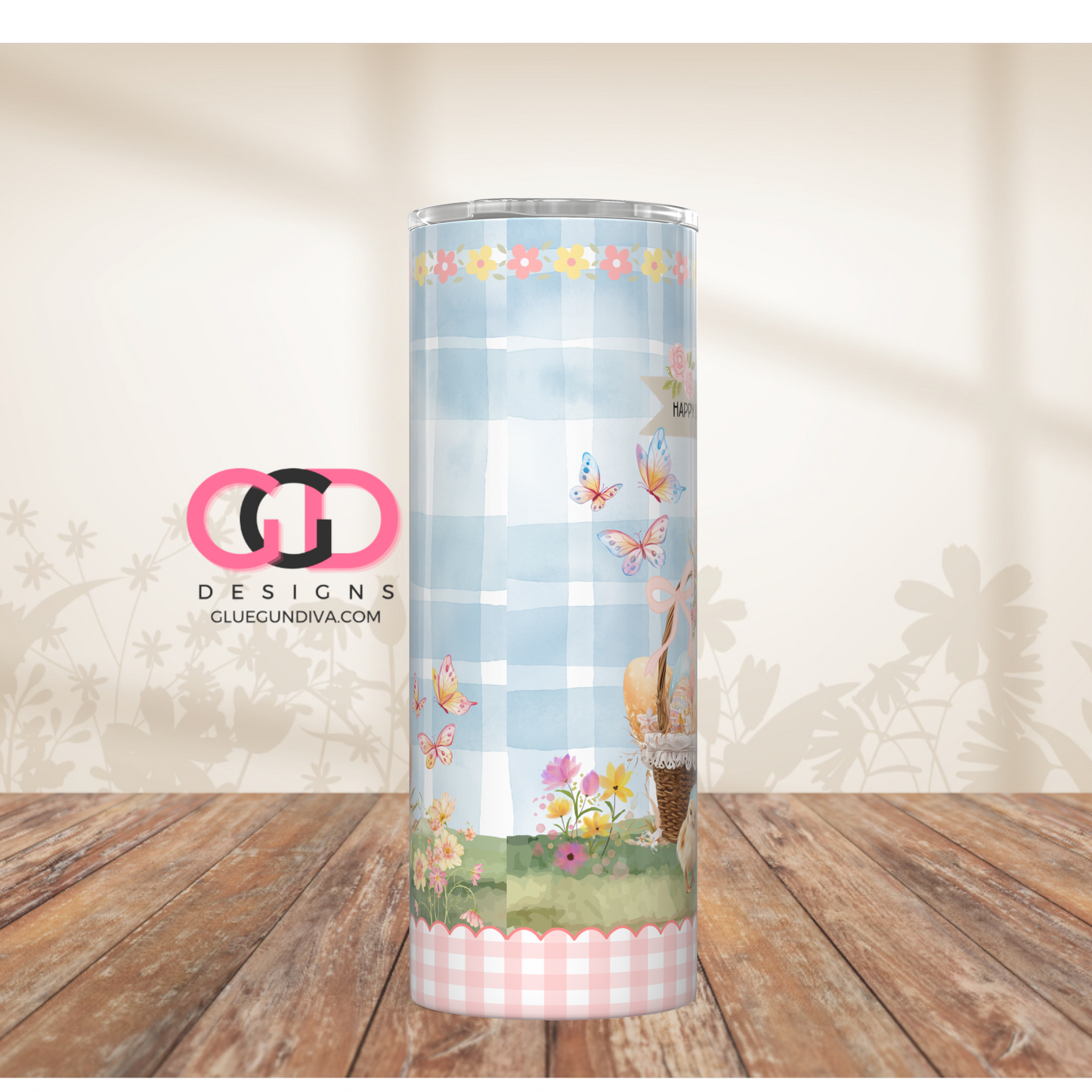 Golden Doodle Easter Puppy- Digital tumbler wrap for 20 oz skinny straight tumbler