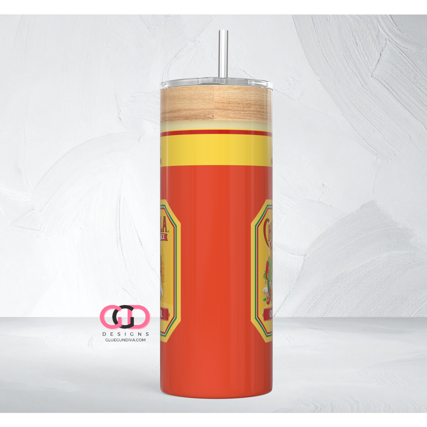 Hot Sauce Bottle - Digital tumbler wrap for 20 oz skinny straight tumbler