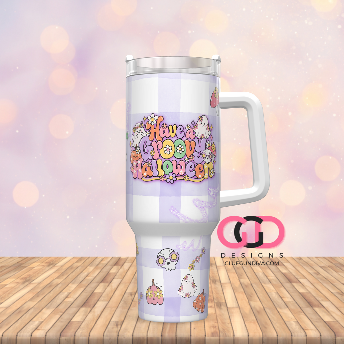 Have a Groovy Halloween - Digital tumbler wrap for 40 oz tumbler