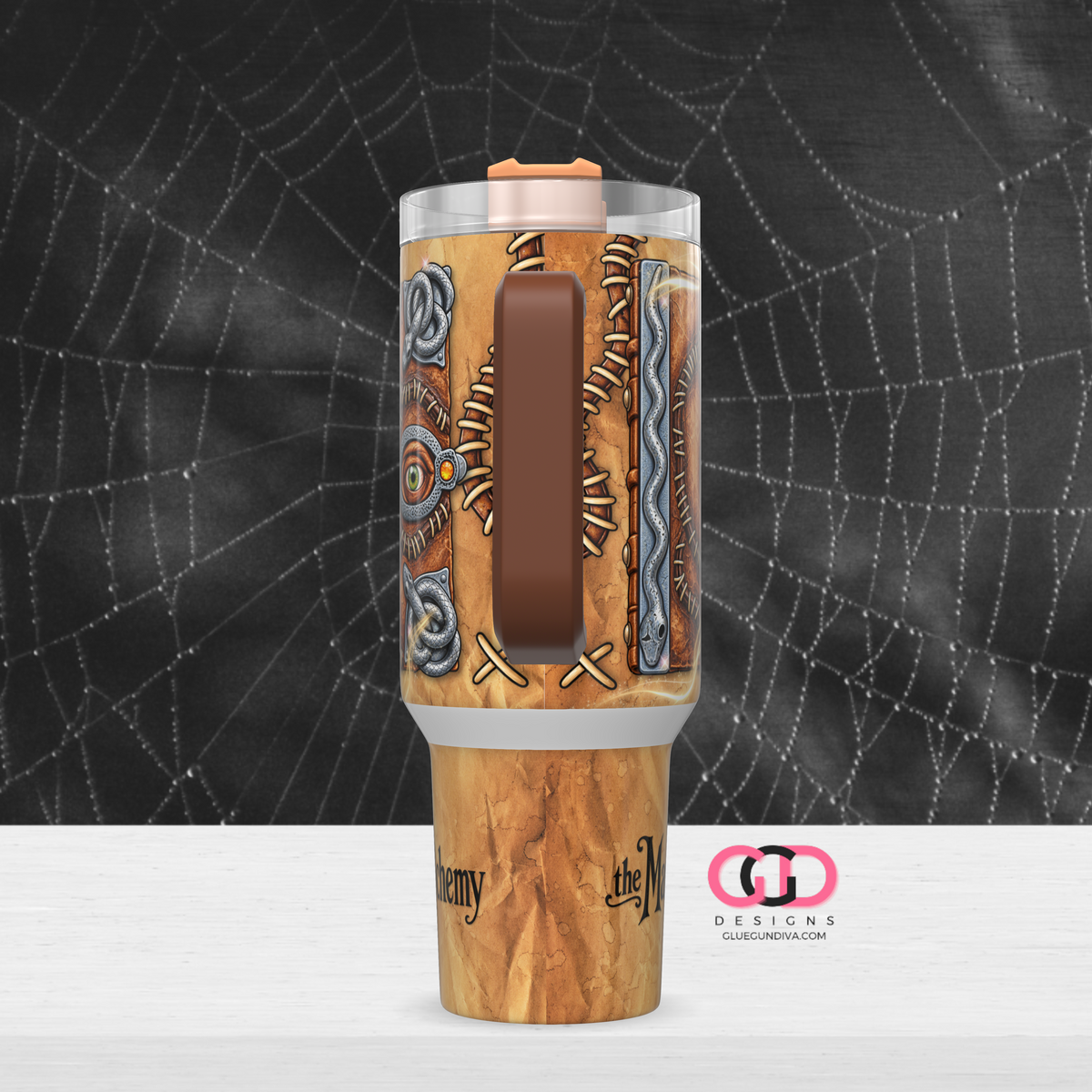Vintage Spell Book - Digital tumbler wrap for 40 oz tumbler