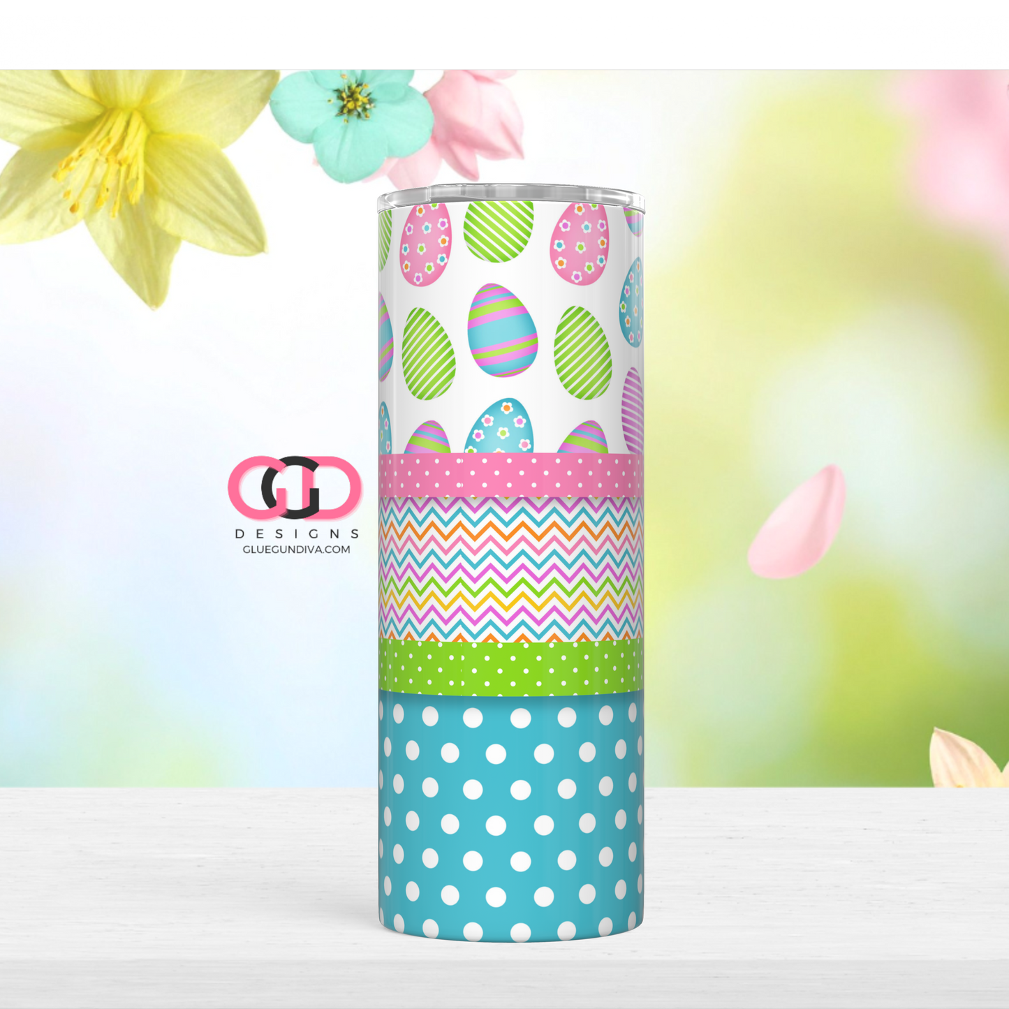 Happy Easter Lil Chick - Digital tumbler wrap for 20 oz skinny straight tumbler