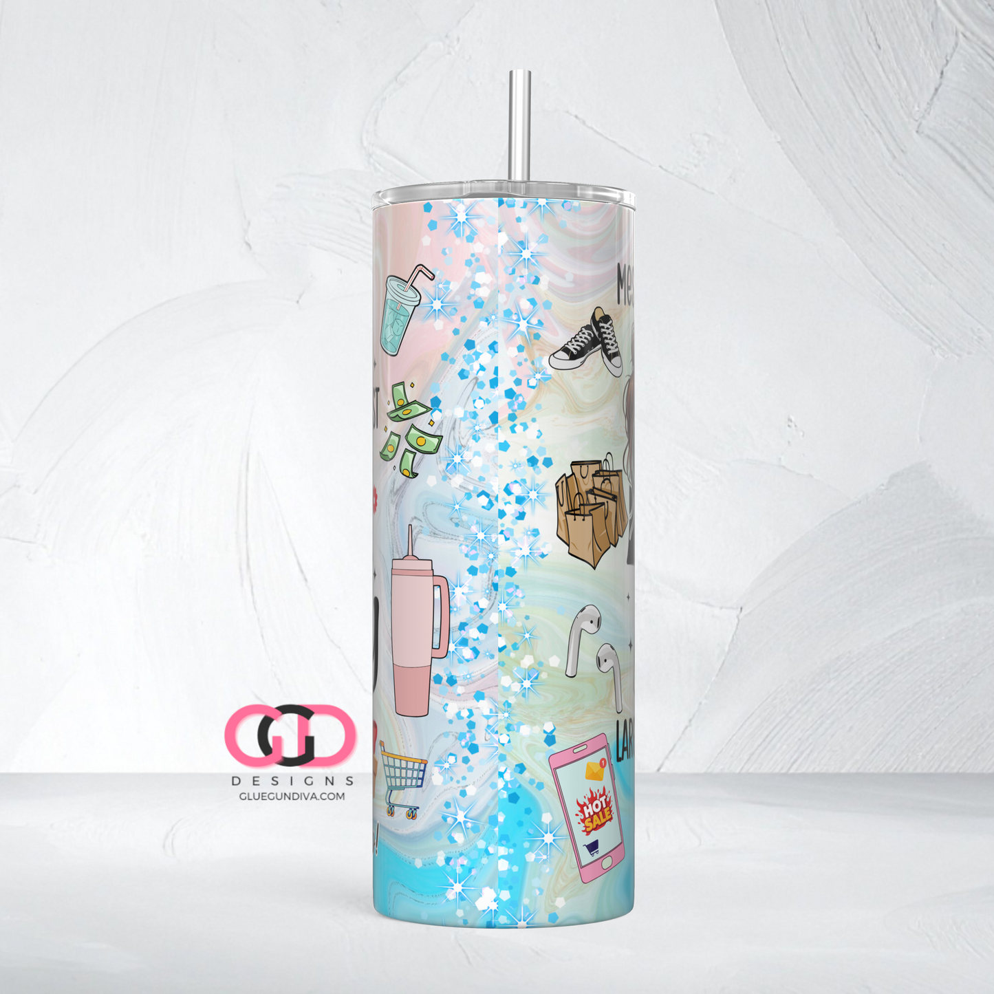 Black Friday Let's Shop - Digital tumbler wrap for 20 oz skinny straight tumbler