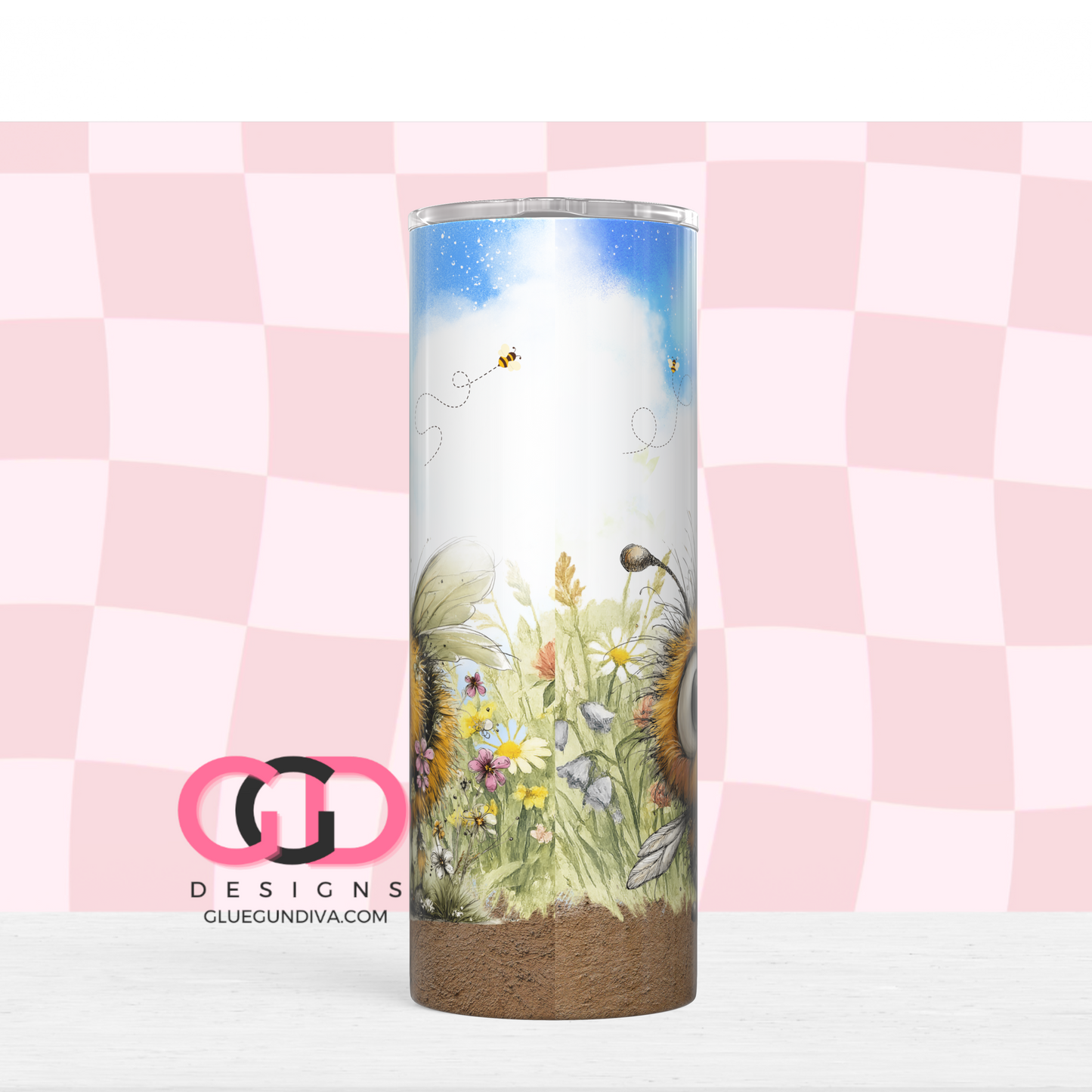Buzzed and Unbothered - Digital tumbler wrap for 20 oz skinny straight tumbler