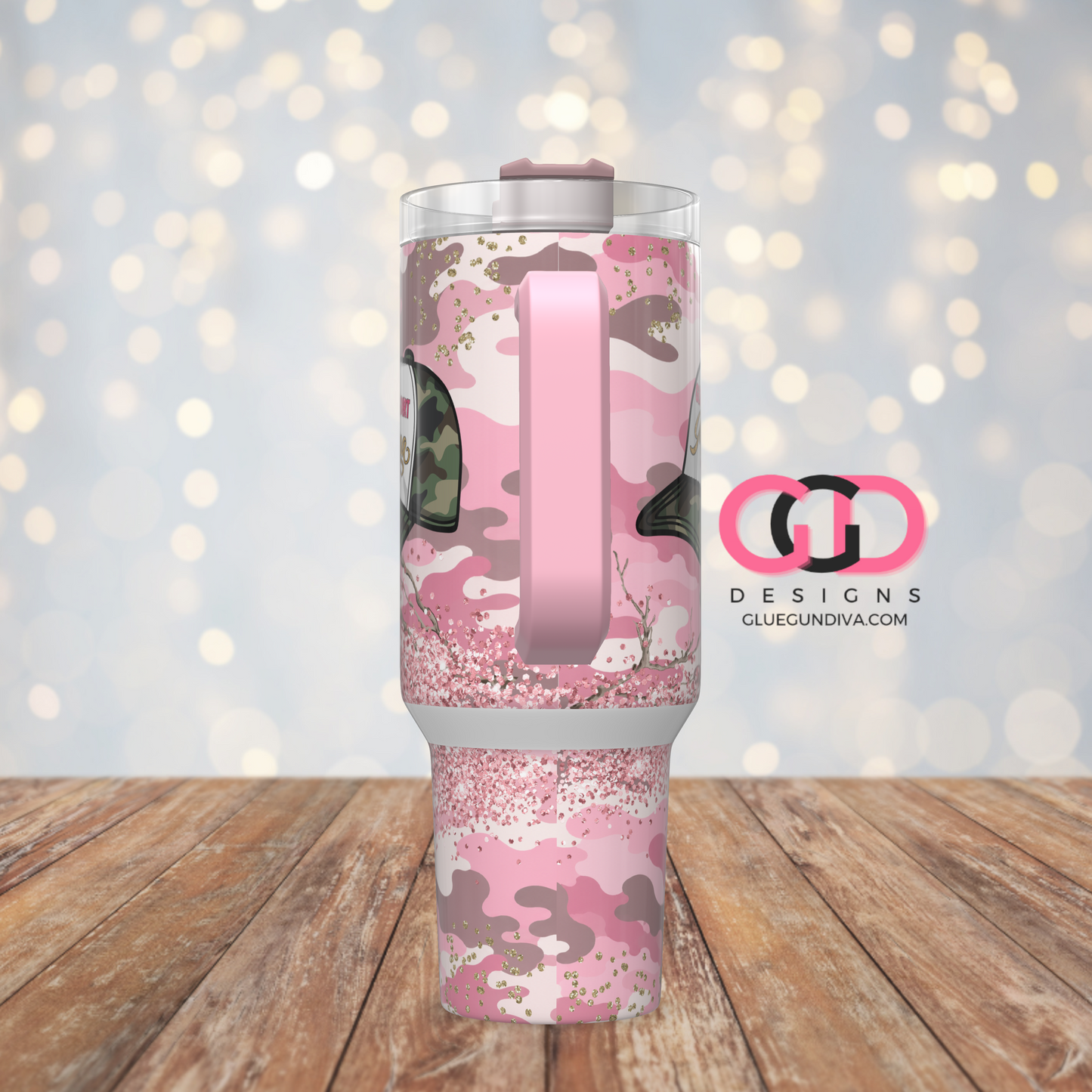 Camo Glitter and Dirt - Digital tumbler wrap for 40 oz tumbler