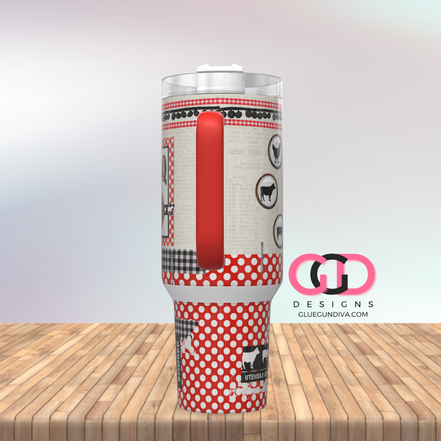 Smoking Hot BBQ - Digital tumbler wrap for 40 oz tumbler