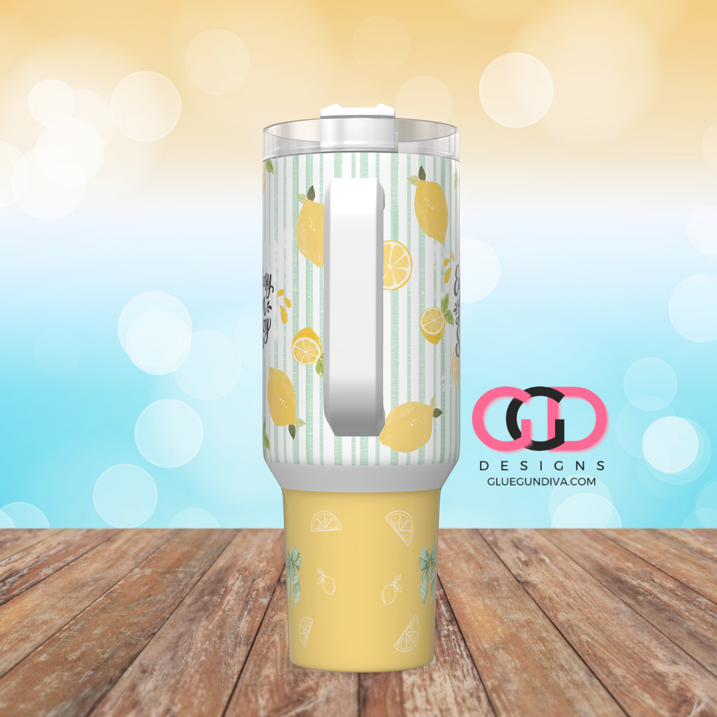 Easy Peasy Lemon Squeezy - Digital tumbler wrap for 40 oz tumbler