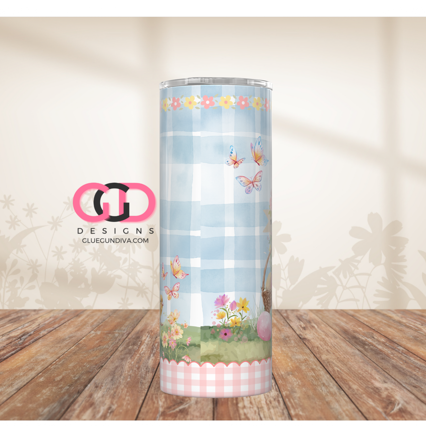 Rottweiler Easter Puppy - Digital tumbler wrap for 20 oz skinny straight tumbler