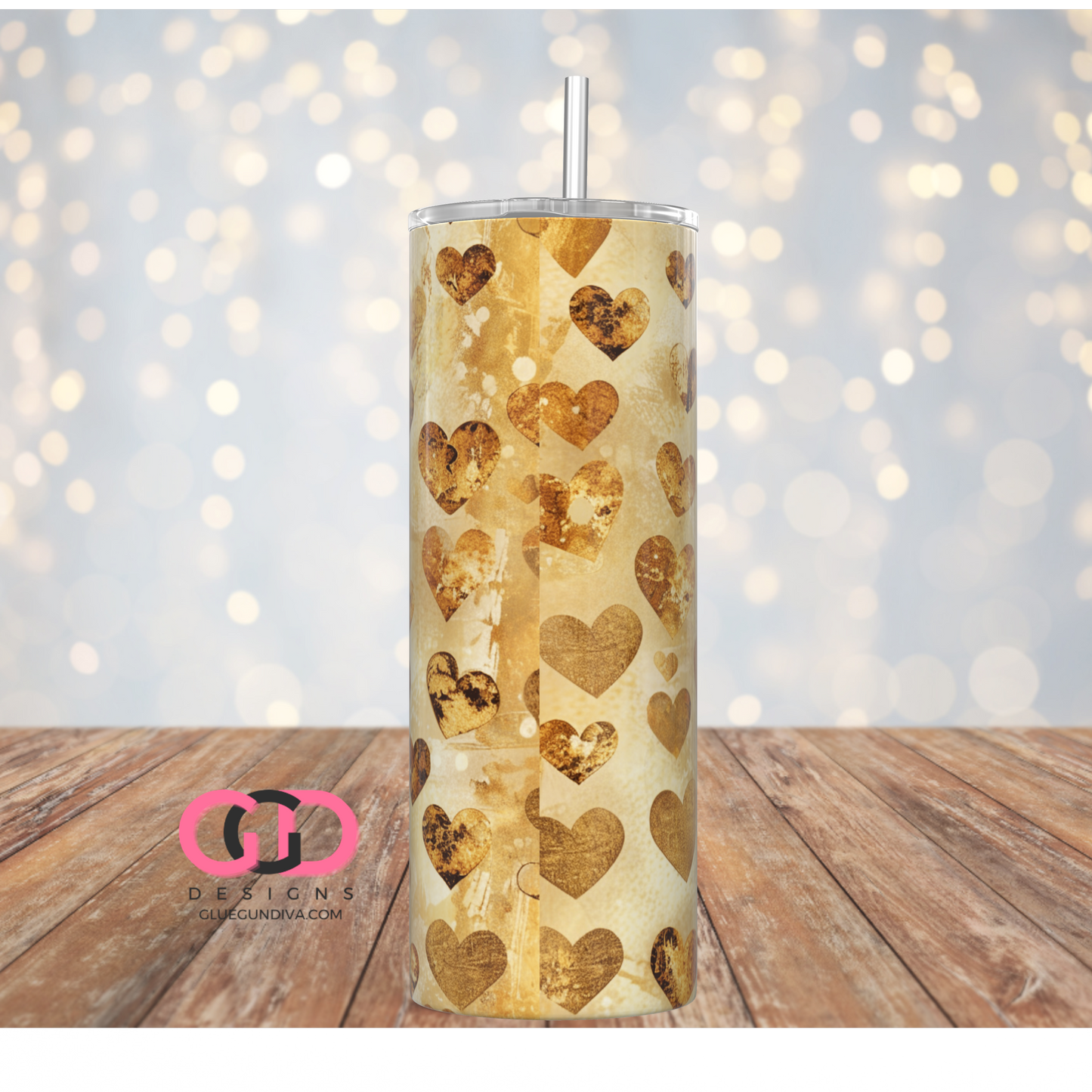 Rare As Gold - Digital tumbler wrap for 20 oz skinny straight tumbler