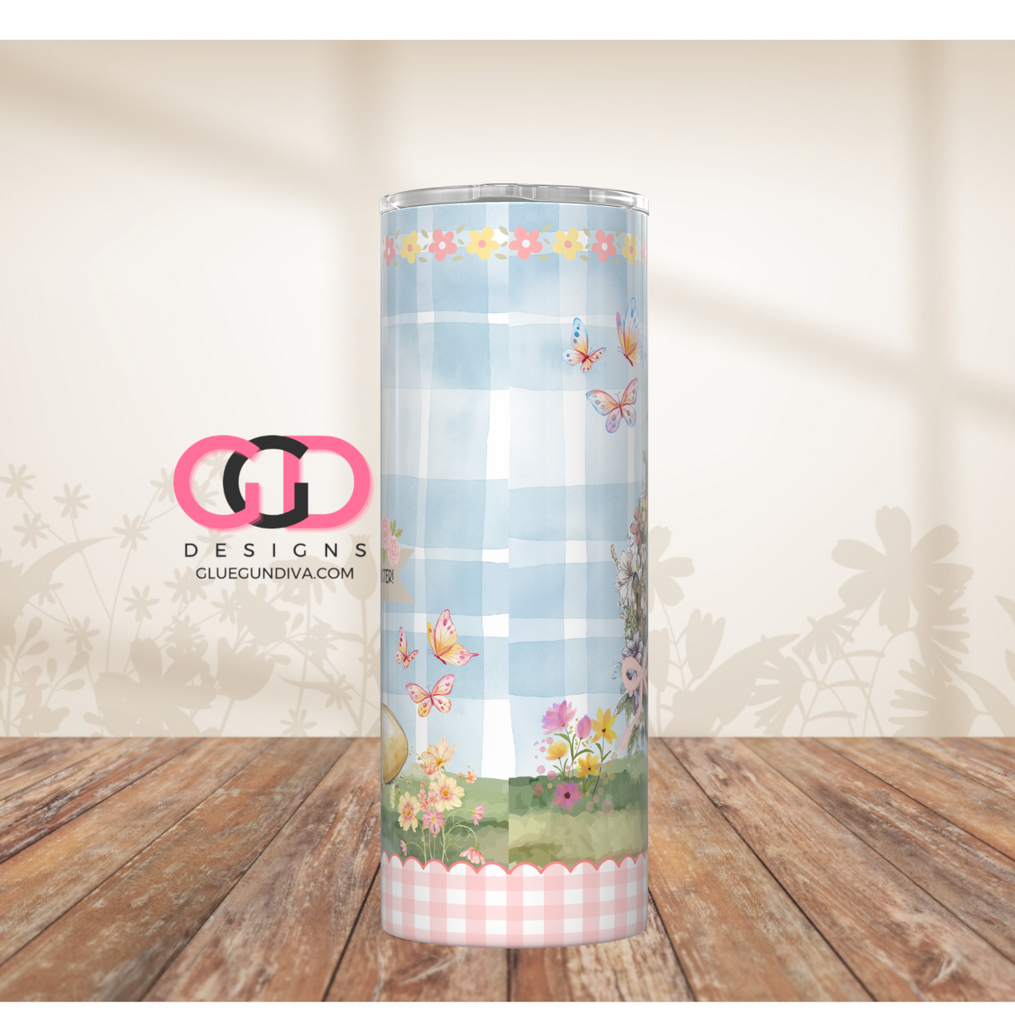 Yorkie Easter Puppy 1 - Digital tumbler wrap for 20 oz skinny straight tumbler