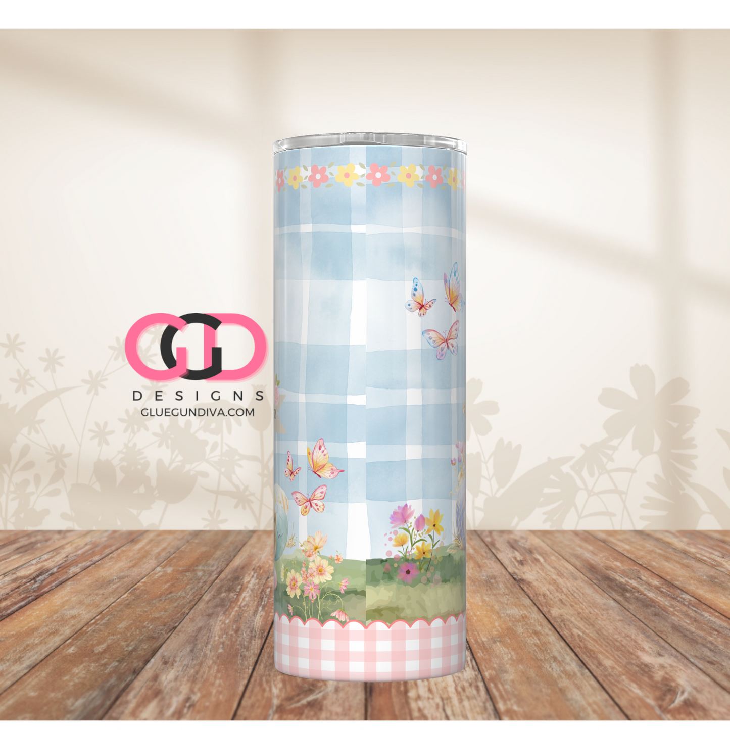 Yorkie Easter Puppy 2 - Digital tumbler wrap for 20 oz skinny straight tumbler