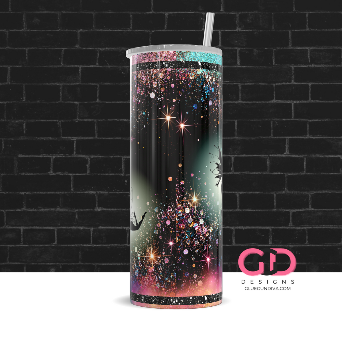 Moonlit Magic - Digital tumbler wrap for 20 oz skinny straight tumbler
