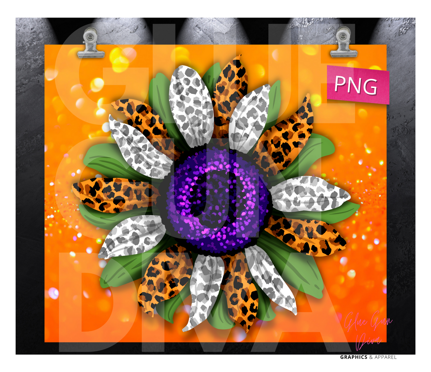 Halloween Sunflower Bright- Digital tumbler wrap for 20 oz skinny straight tumbler