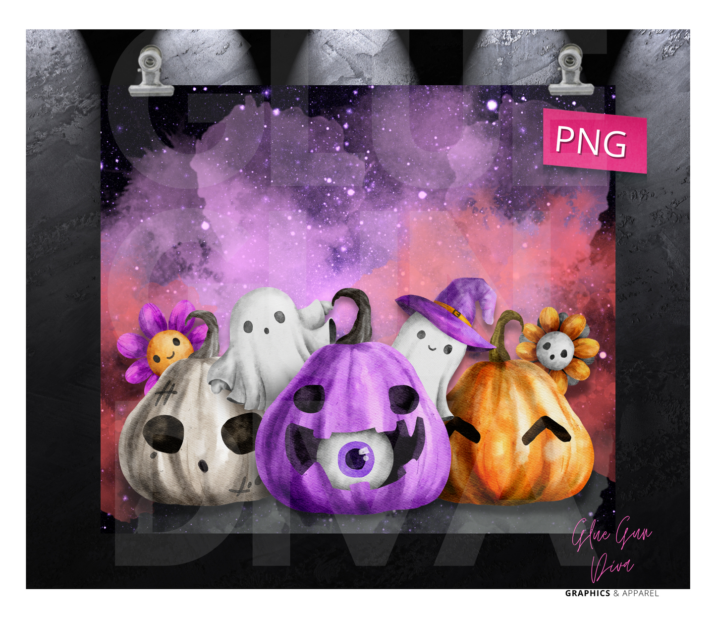 The Cutest Jack-o-lanterns - Digital tumbler wrap for 20 oz skinny straight tumbler