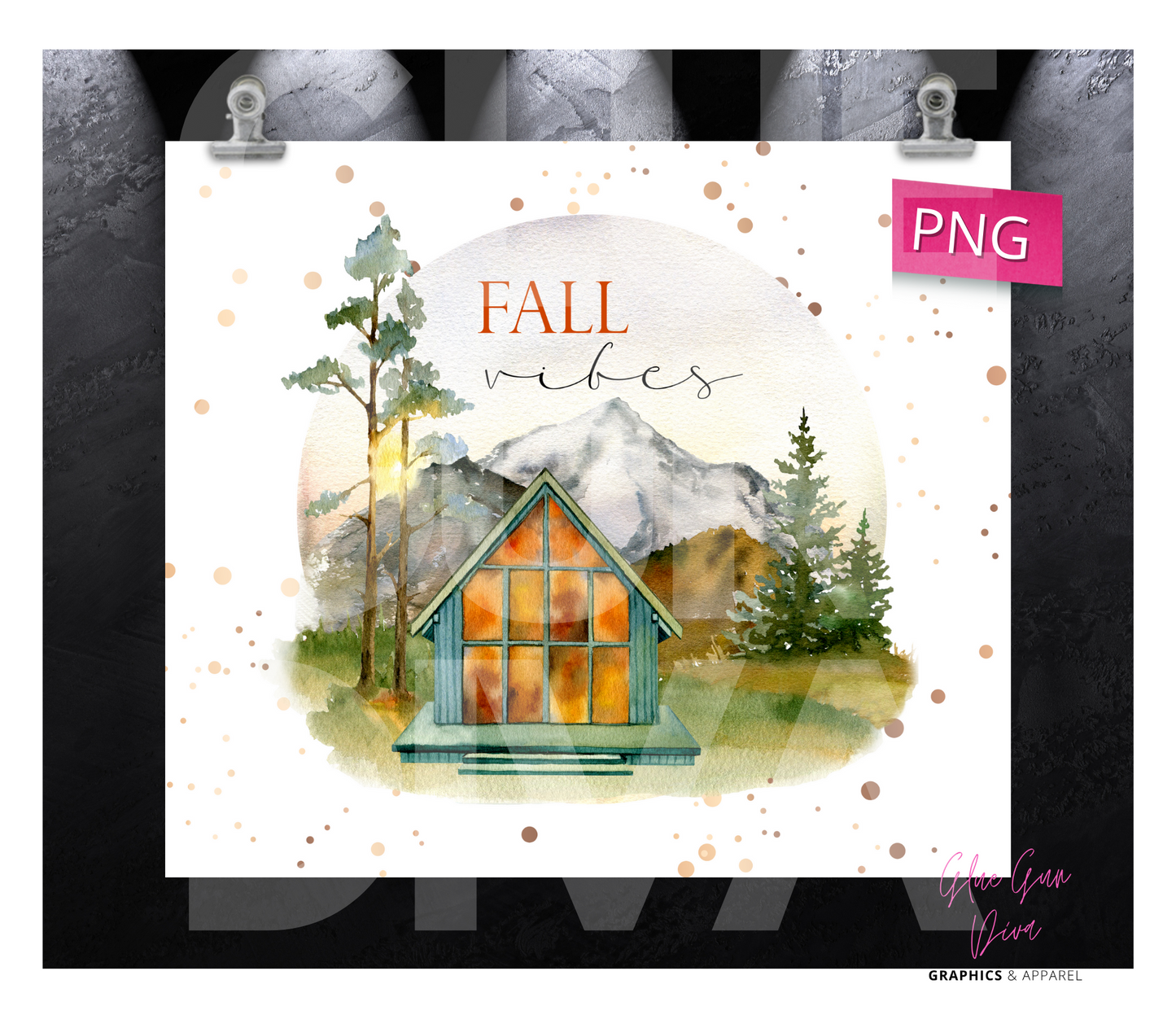 Fall Vibes- Digital tumbler wrap for 20 oz skinny straight tumbler