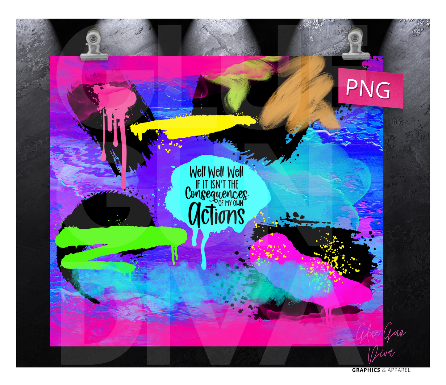 Consequences - Digital tumbler wrap for 20 oz skinny straight tumbler