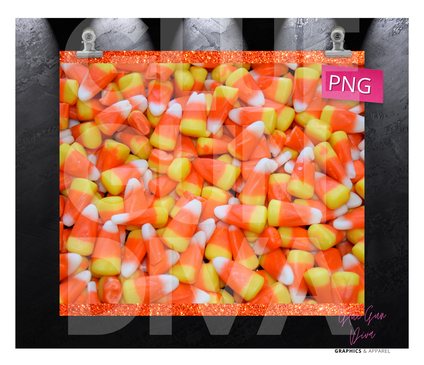 Candy Corn Galore - Digital tumbler wrap for 20 oz skinny straight tumbler