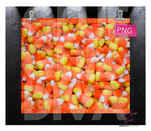 Candy Corn Galore - Digital tumbler wrap for 20 oz skinny straight tumbler