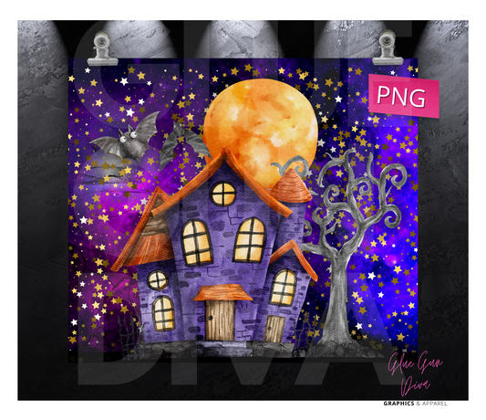 Haunted Mansion - Digital tumbler wrap for 20 oz skinny straight tumbler