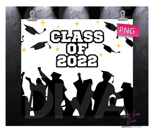 Class of 2022 silhouettes - Digital tumbler wrap for 20 oz skinny straight tumbler