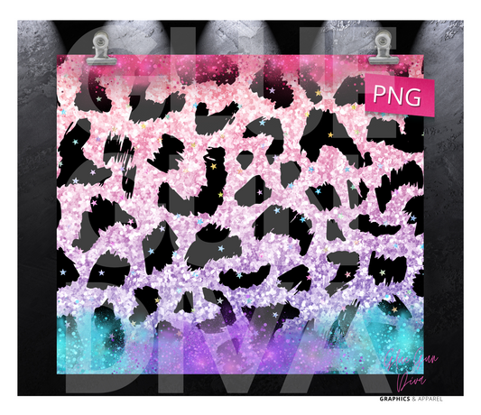 Fantasy Animal Print - Digital tumbler wrap for 20 oz skinny straight tumbler