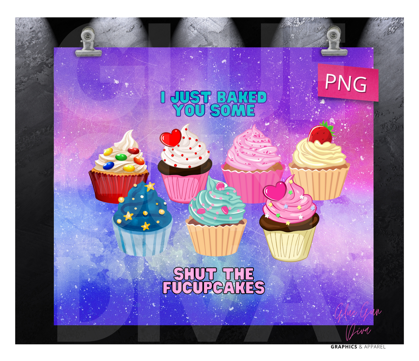 Special Cupcake- Digital tumbler wrap for 20 oz skinny straight tumbler