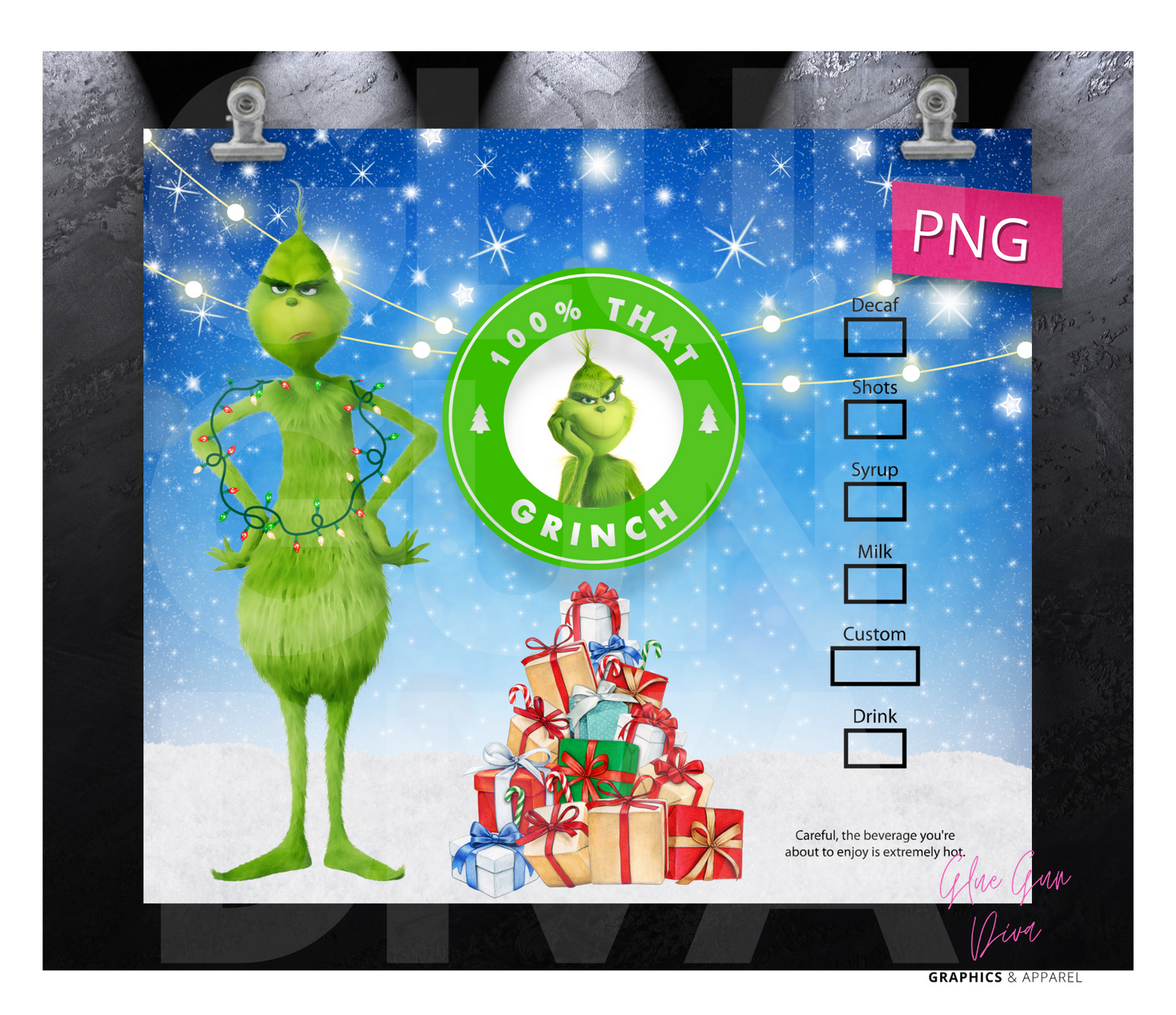 100 percent that grinch - Digital tumbler wrap for 20 oz skinny straight tumbler