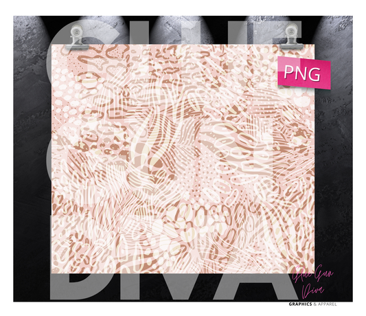 Neutral Animal Print - Digital tumbler wrap for 20 oz skinny straight tumbler