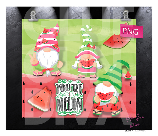 You're one in a melon- Digital tumbler wrap for 20 oz skinny straight tumbler